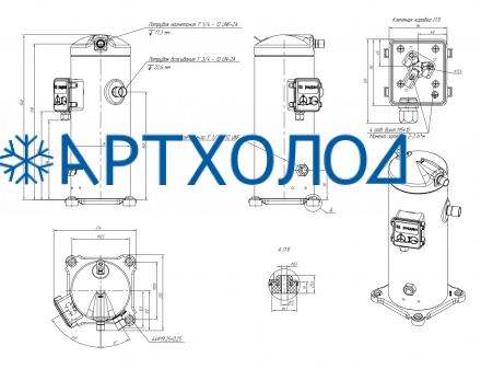 Компрессор спиральный RCM107E4LT7CA (141R8844) Ридан