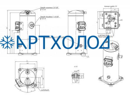 Компрессор спиральный RCH186C4LB7CA (141R1736) Ридан Компрессор спиральный RCH186C4LB7CA (141R1736) Ридан
