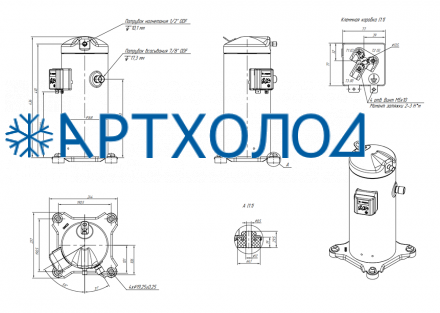 Компрессор спиральный RCH82C4LB7CA (141R1723) Ридан Компрессор спиральный RCH82C4LB7CA (141R1723) Ридан
