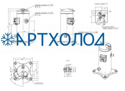 Компрессор спиральный RCM15E4LB7CA (141R8608) Ридан