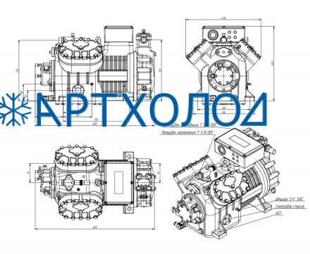 Компрессор поршневой R4H19E4K (LMBP) Ридан