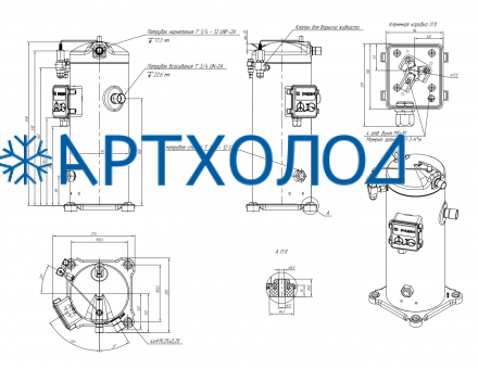Компрессор спиральный RCL38E4LT8CA (141R9547) Ридан