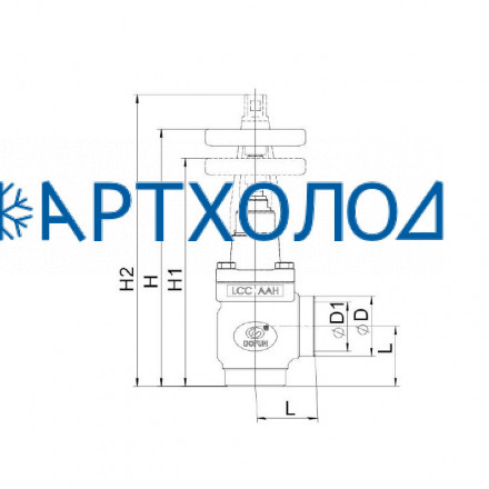 Запорный вентиль SVD-HA DN32 63 бар, угловой (комплектация с защитным алюминиевым колпачком) Dofun