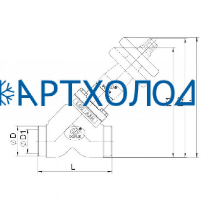 Запорный вентиль, материал нержавеющая сталь SSVD-S DN25 (прямоточный) Dofun Запорный вентиль, материал нержавеющая сталь SSVD-S DN25 (прямоточный) Dofun