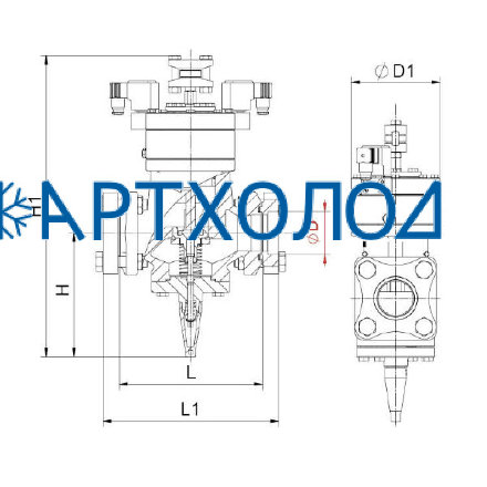 Двухступенчатый электромагнитный пневматический клапан (NO) DGPV-2C DN80 Dofun Двухступенчатый электромагнитный пневматический клапан (NO) DGPV-2C DN80 Dofun