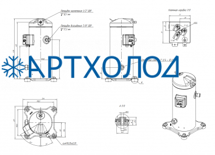 Компрессор спиральный RCM57E4LB7CA (141R8623) Ридан Компрессор спиральный RCM57E4LB7CA (141R8623) Ридан